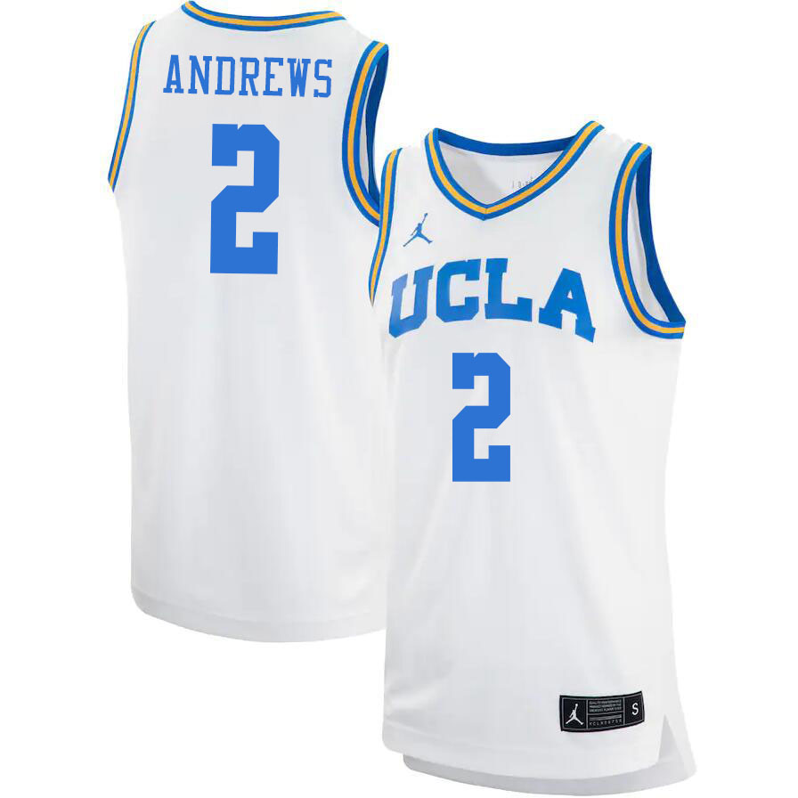 Jordan Brand Men #2 Dylan Andrews UCLA Bruins College Basketball Jerseys Sale-White - Click Image to Close
